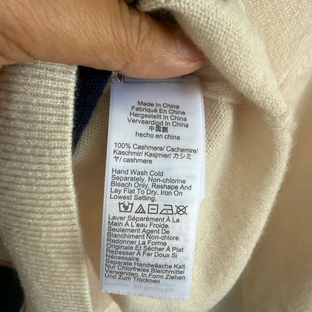 NWOT J Crew Perfect cashmere crewneck sweater in argyle size M